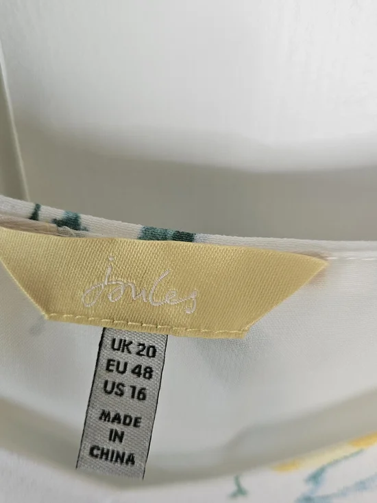 Joules Kyra Cami Top - Lemon Tree Print - Size 16 - Picture 4 of 8